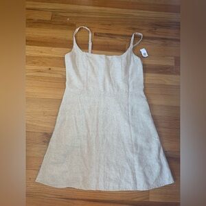 Old Navy Beige Linen-Blend Mini Dress